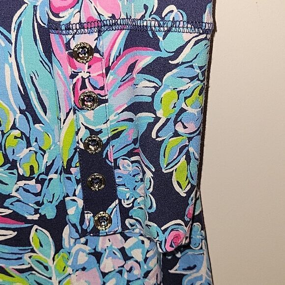 Lilly Pulitzer High Tide "Pineapple Paradise" Kaisley Dress Dual Neck Small - Picture 7 of 7